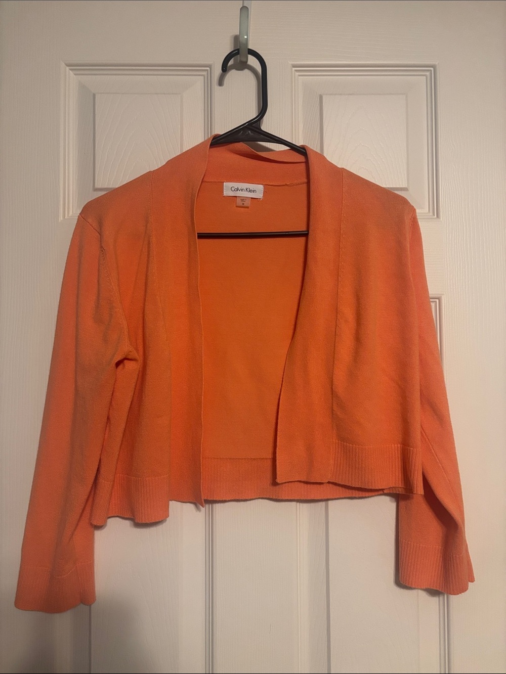 Calvin Klein Women's Cropped Open-Front Cardigan - Orange